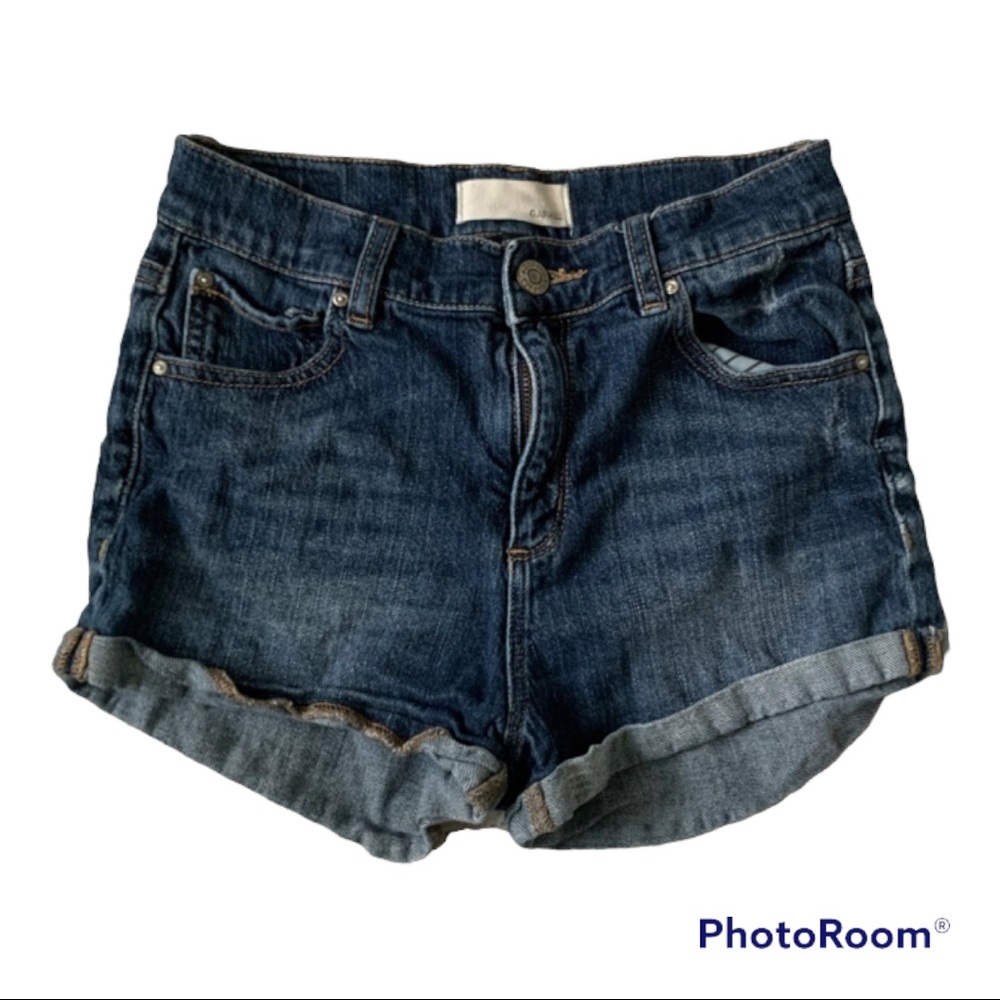 Dark Wash High Waisted Denim Shorts